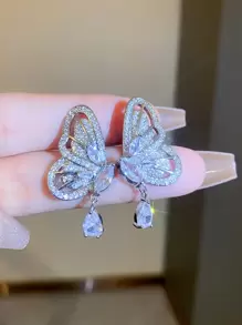 Butterfly & Teardrop Shape Dangle Earrings
