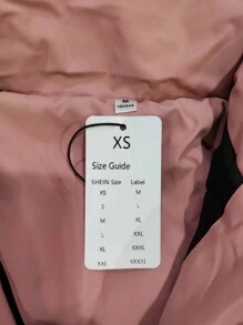 一件式女式冬季休闲可拆卸连帽防风户外棉服外套粉色 - 粉色 - 查看 8