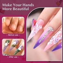 500入組長款XL透明尖頭法式尖頭假指甲，含10種不同尺寸，適用於美甲沙龍和家庭DIY（僅出售透明盒裝指甲）隨貼式指甲美甲用品 - 無色 - 查看 5