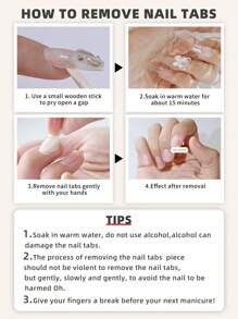 24入組長方形法式漸層鑽石裝飾全覆蓋可拆卸假指甲,女性和女孩的禮物,假甲貼,含甲膠和指甲檔,美甲首選 - 粉色 - 查看 4