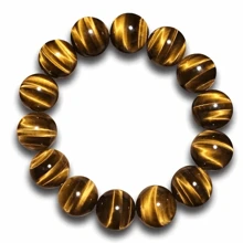 天然虎眼石，光澤良好，各種尺寸 6 毫米、8 毫米、10 毫米、12 毫米、天然水晶手鍊、原子串珠瑜珈手鍊