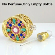15毫升/1入組杜拜阿拉伯香水容器瓶,高端夏季必備精油旅行精油瓶化妝瓶(沒有香水,只有空瓶)阿拉伯女性香水瓶,復古精油香水瓶,女性禮物,旅行必備 - 彩色 - 查看 8