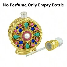 15毫升/1入組杜拜阿拉伯香水容器瓶,高端夏季必備精油旅行精油瓶化妝瓶(沒有香水,只有空瓶)阿拉伯女性香水瓶,復古精油香水瓶,女性禮物,旅行必備 - 彩色 - 查看 9