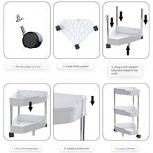 1pc No Drilling Bathroom Corner Storage Rack, Kitchen Shelf - White - View 6