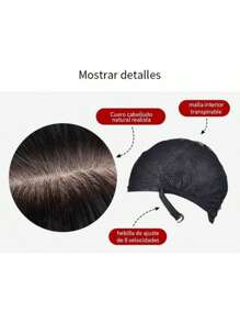 Peluca larga natural rizada beige, material resistente al calor, adecuada para uso diario - Beis - Ver 9