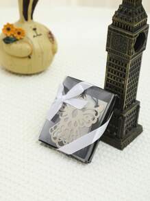 1 件可愛天使形金屬書籤適合婚禮、紀念品、回禮,包裝精美 - 黑色 - 查看 3