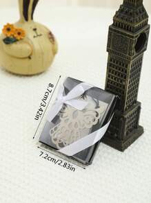 1 件可愛天使形金屬書籤適合婚禮、紀念品、回禮,包裝精美 - 黑色 - 查看 7