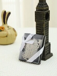 1 件可愛天使形金屬書籤適合婚禮、紀念品、回禮,包裝精美 - 黑色 - 查看 2