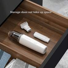 1入白色極簡主義小型便攜汽車吸塵器,可用於汽車和家用,高功率無線手持吸塵器帶無線充電 - 白色 - 查看 6