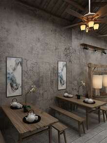 1捲40cm寬灰色水泥自粘防水壁紙,適用於臥室牆壁、衣櫃、家具翻新