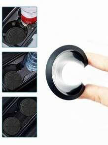 2pcs Car Cup Holder Anti-slip Pad Creative Decoration Spider Web Design - Black - View 4