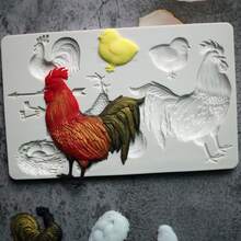 1入組公雞造型矽膠軟糖模具,糖果紙杯蛋糕巧克力模具,裝飾工具適用於蛋糕,廚房配件,生日派對 - 淺灰色 - 查看 5