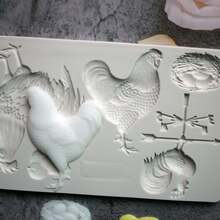 1入組公雞造型矽膠軟糖模具,糖果紙杯蛋糕巧克力模具,裝飾工具適用於蛋糕,廚房配件,生日派對 - 淺灰色 - 查看 9