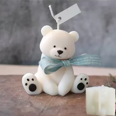 1pc Creative 3d Lovely Bear Mold For Candle Or Aromatherapy Gypsum Decoration