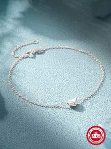 1 Stück Bohnen Kette 925 Sterling Silber Armband für Frauen, tägliche Dekoration, klassischer Ewigkeitsschmuck, mit 18K Goldplattierung, feines Schmuckgeschenk