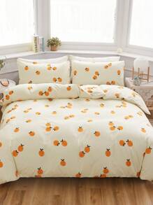 3 件套水果花卉印花羽绒被套，不含填充物 - 彩色 - 查看 1