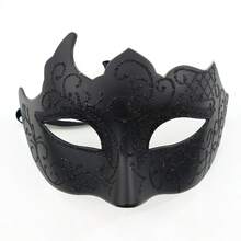 Máscara De Ojos Cosplay Con Polvo Dorado, Diseño De Ángulo Múltiple Para Presentación, Fiesta, Media Cara Para Hombres Y Mujeres - Negro - Ver 2