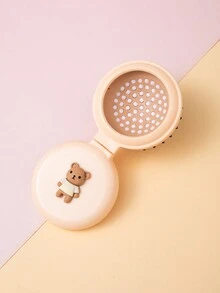 1 Stück Tragbare, Entzückende Milchgelbe Kinderhaarbürste Mit Faltbarem Airbag, Massagefunktion Und Spiegel