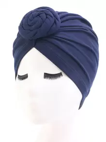 1 Miếng Của phụ nữ Chất rắn Có màu sắc Nhung Mặt trước Nút Dây buộc tóc Mũ , Thích hợp Đối với Mặc hàng ngày - Màu xanh hải quân - Xem 1