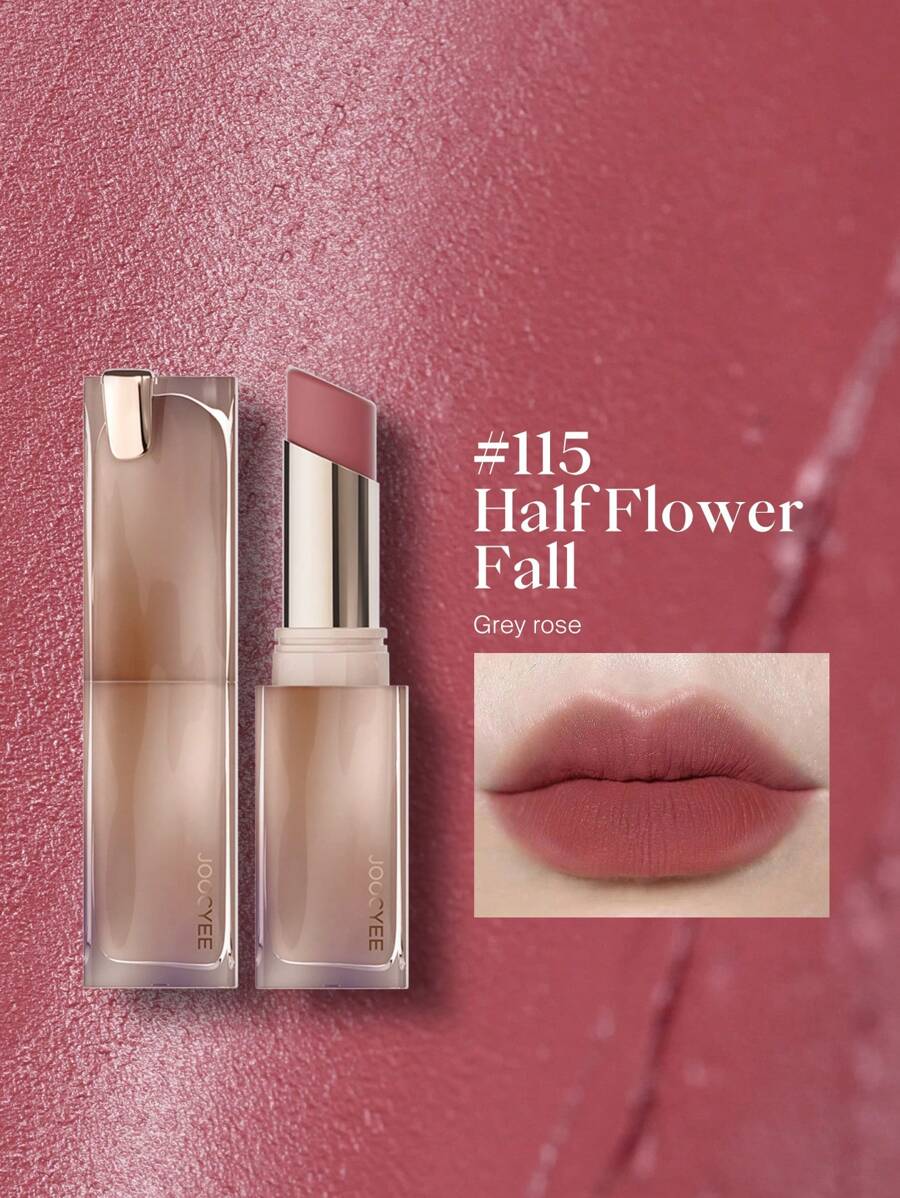 JOOCYEE 哑光粘土染色唇膏 115 秋季花卉，显色度高，质地柔滑，持久不脱色 - #115半花落幕 - 查看 1
