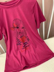 Women T-Shirts - Hot Pink - View 2