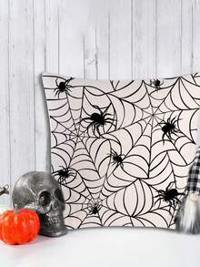 1入組萬聖節抱枕套,蜘蛛網抱枕套南瓜抱枕套,適用於家居沙發靠墊裝飾,萬聖節抱枕套 - 黑與白 - 查看 5