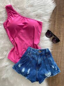 Women Bodysuits - 玫紅色 - 查看 2