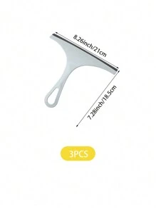 3pcs Blue Soft Glass Cleaning Squeegee, Suitable For Window Mirror Cleaning - Blue - View 5