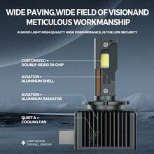 1對120W D8S汽車LED頭燈 - 黑色 - 查看 2