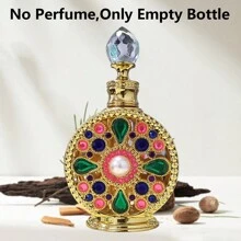 15毫升/1入組杜拜阿拉伯香水容器瓶,高端夏季必備精油旅行精油瓶化妝瓶(沒有香水,只有空瓶)阿拉伯女性香水瓶,復古精油香水瓶,女性禮物,旅行必備 - 彩色 - 查看 3