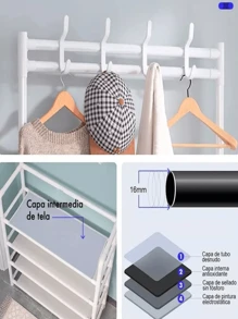 FANOVA Zapatero para armario,organizador de zapatos con sombrero, perchero, estante de entrada para almacenamiento - Albaricoque - Ver 2