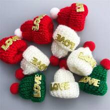30入組/包針織聖誕帽,帶有單個毛球和字母細節,韓國風格迷你帽適用於聖誕裝飾、樹飾裝飾、頭飾及diy材料 - 彩色 - 查看 6