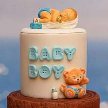 1 Pieza Molde De Silicona Con Forma De Bebé Durmiendo Para Fondant, Pasta De Goma, Herramienta De Decoración De Pasteles, Molde Para Dulces, Cupcakes Y Chocolates, Accesorio De Cocina, Fiesta De Cumpleaños - gris claro - Ver 4