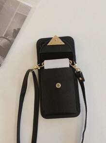 Phone Charm 1pc Silicone Soft Protective Phone Case With A Coin Purse & Crossbody Strap Compatible With Apple IPhone - Black - View 4