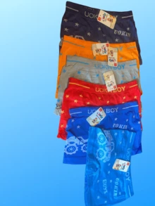 Set Of 6 Excellent Quality Lycra Boy Boxers, In Various Colors - Multicolor - View 3