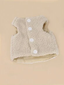 1pc Pet Vest Sheepskin Fleece Teddy Pet Clothes Warm Autumn And Winter Clothes For Dogs And Cats - Apricot - View 2