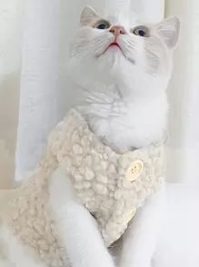 1pc Pet Vest Sheepskin Fleece Teddy Pet Clothes Warm Autumn And Winter Clothes For Dogs And Cats - Apricot - View 1