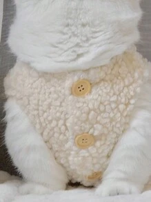 1pc Pet Vest Sheepskin Fleece Teddy Pet Clothes Warm Autumn And Winter Clothes For Dogs And Cats - Apricot - View 5