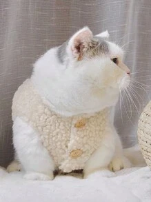 1pc Pet Vest Sheepskin Fleece Teddy Pet Clothes Warm Autumn And Winter Clothes For Dogs And Cats - Apricot - View 4