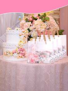 12入組/包霧面pvc禮品包裝派對禮物袋,帶手柄 - 無色 - 查看 3