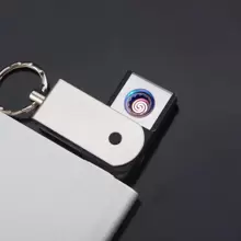 Ultra-thin Usb Tungsten Wire Lighter Keychain - Silver - View 5