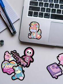 56 件哥特式卡通娃娃贴纸 - 非常适合笔记本电脑、个人电脑、智能手机、万圣节涂鸦等！、学校用品、返校 - 彩色 - 查看 7