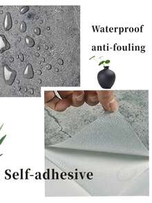 1捲40cm寬灰色水泥自粘防水壁紙,適用於臥室牆壁、衣櫃、家具翻新