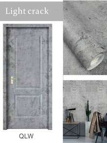 1捲40cm寬灰色水泥自粘防水壁紙,適用於臥室牆壁、衣櫃、家具翻新