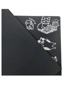 Libreta Cosida Hoja Negra de Gatos Kawaii con 32 hojas negras (1 pza random) - Negro - Ver 3