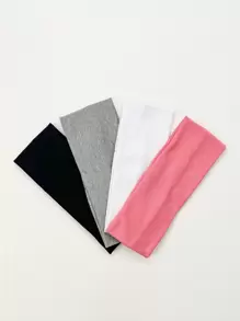 1/4件装时尚布艺发带，女士百搭日常发带/头巾/吸汗带，秋冬季女士度假造型发饰，优雅围巾/头巾/柔软头巾