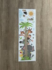 1pc Cartoon Animal Print Wall Sticker, Cute PVC Waterproof Wall Art For Kids Bedroom Living Room Gifts Birthday Graduation - Multicolor - View 7