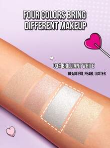 Misslyn 高反射高光，提亮肤色，打造光彩妆容，银色闪光高光，提亮面部高光，闪亮，高显色度柔滑配方，自然光泽，鼻部和眼部轮廓修容盘，Y2K妆容派对海滩旅行度假露营户外礼物，时尚女孩必备，新年礼物 - 3 亮白 - 查看 7