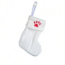 1个迷你圣诞袜，圣诞装饰品，7.1英寸针织圣诞装饰袜，适合派对、家居装饰、房间装饰，经典个性化圣诞袜装饰品，最佳生日礼物，冬季佳品。 - 白色 - 查看 7