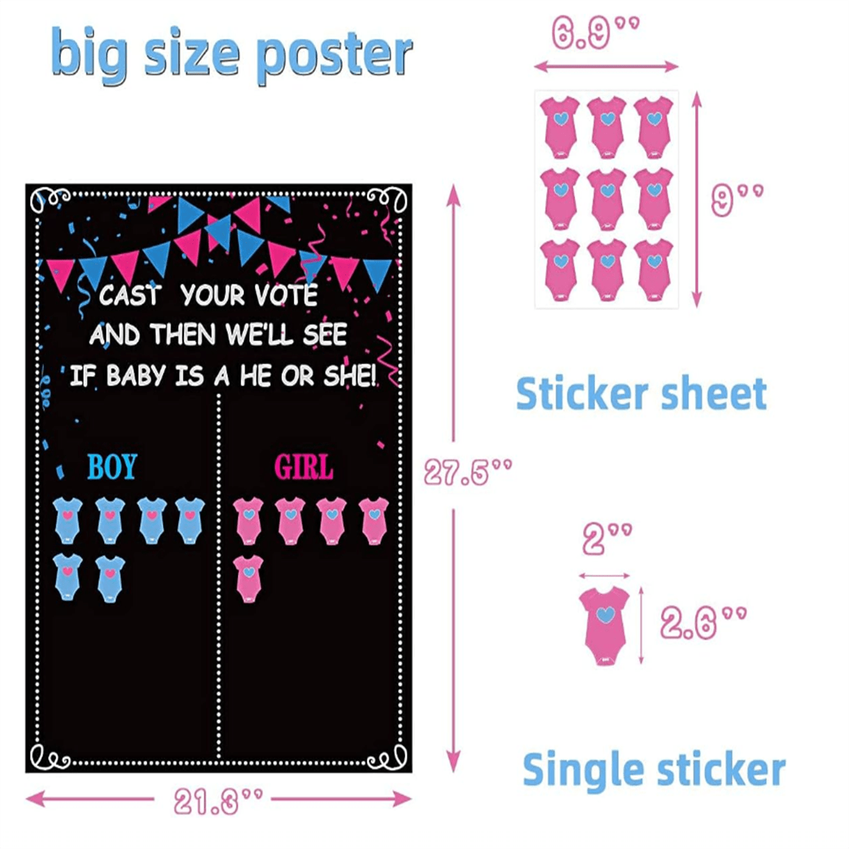 Gender Reveal Decoration Set Gender Reveal Voting Game Boy Or Girl